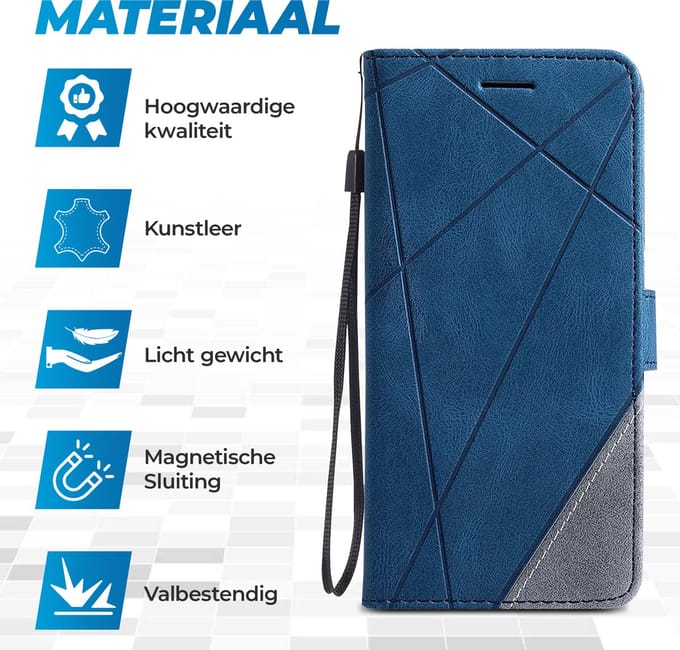 Hoesje geschikt voor iPhone 11 - Bookcase - Pasjeshouder - Portemonnee - Patroon - Kunstleer - Blauw