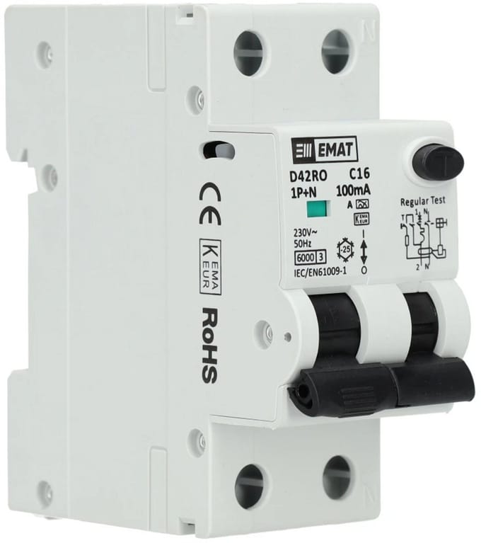 EMAT aardlekautomaat C16 1P+N 100mA Type A (85006415)