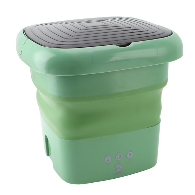 Draagbare Wasmachine Multifunctionele Opvouwbare Wasmachine voor Studentenkamer Reizen Huis 9L Capaciteit groen