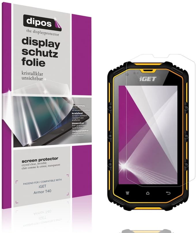 dipos – 4x Beschermfolie geschikt voor iGET Armor T40 | Krasbestendige & heldere Screenprotector Ultra-Thin