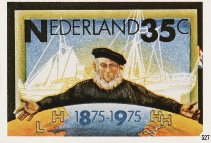 Briefkaart met afbeelding Eeuwfeest Stoomvaart-Maatschappij Zeeland postzegel