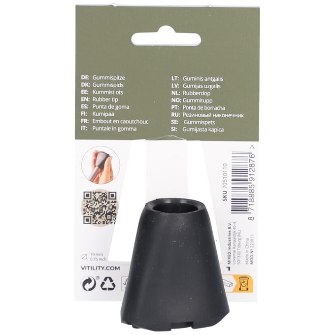 VITILITY Rubberdop voor wandelstok - Wandelstokdop