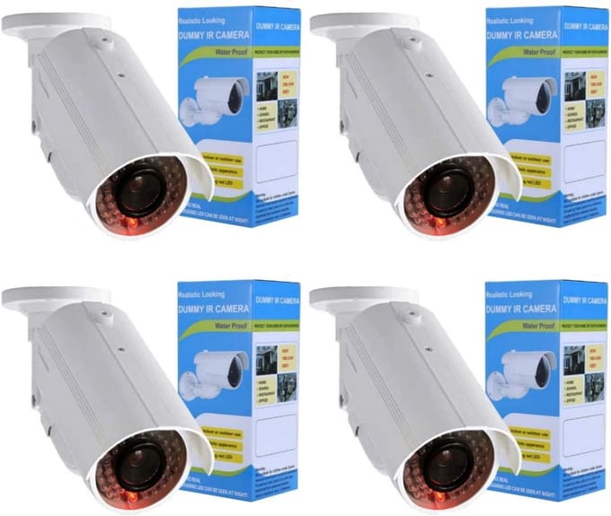 Dummy Camera - Nep Camera - Beveiliging Huis - Met Knipperend LED - 4 Stuks - Zwart