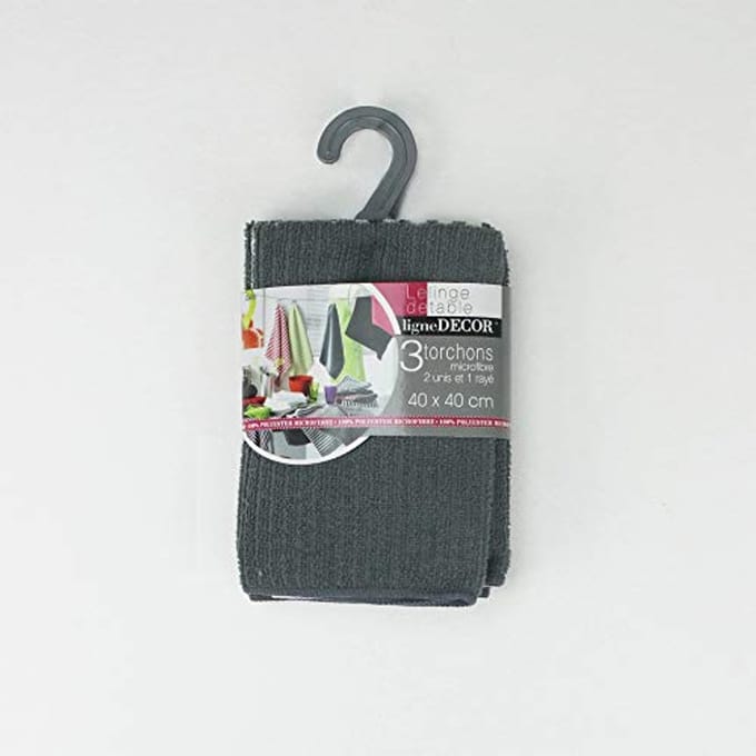Theedoeken 40x40 cm Microvezel Katoen Antraciet Grijs - 3 Stuks