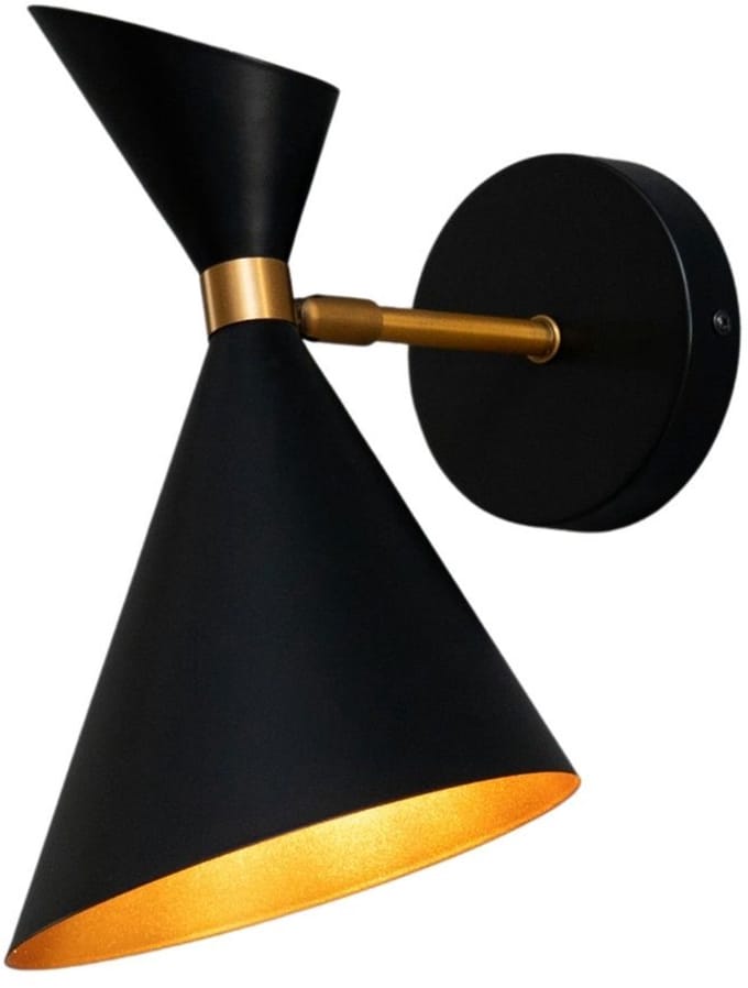 Kosilum - Valdivia - Wandlamp - Zwart en goud - Metaal