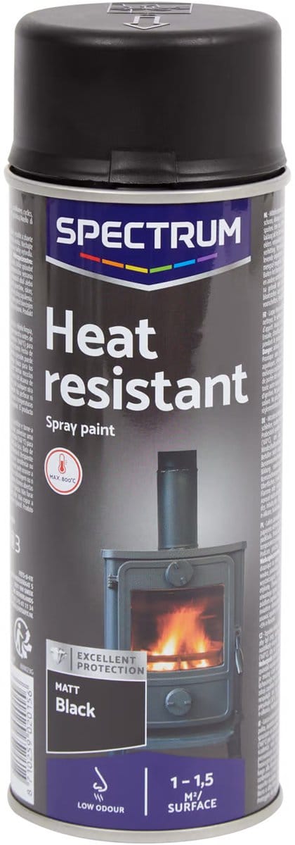 Spuitverf Zwart | Spuitlak | Spuitbus Mat Zwart| Hittebestendig | 400ml