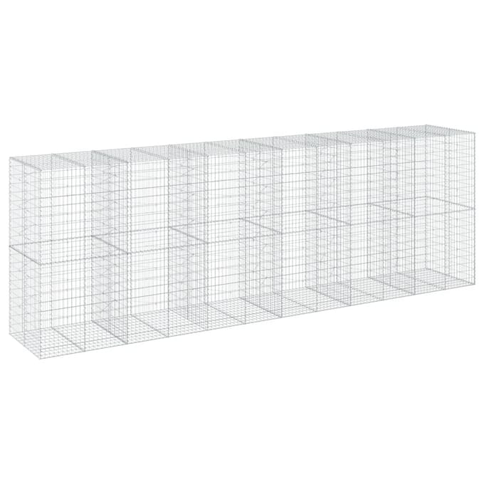 vidaXL - Schanskorf - 600x100x200 - cm - gegalvaniseerd - ijzer - zilverkleurig