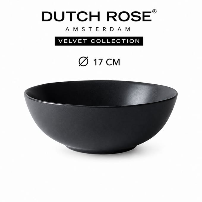 Dutch Rose Velvet Kommen - kommen 17 cm mat Antraciet