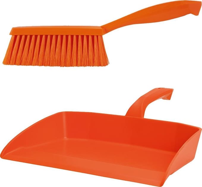 Stoffer en Blik Oranje kunststof Vikan