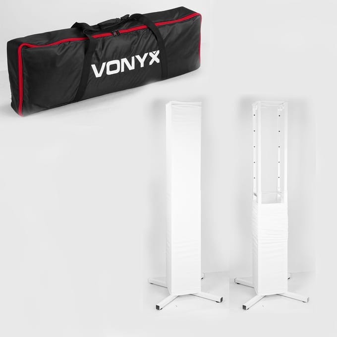 Luidspreker standaard / licht statief - Set van 2 - Vonyx DJP165 - witte en zwarte hoezen - Tassen