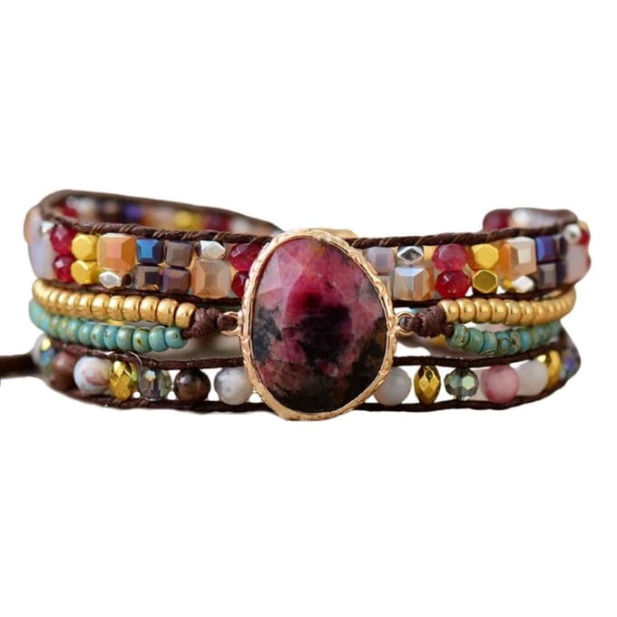 Marama - wikkelarmband Lovely Jasper - damesarmband - vegan - edelsteen jaspis