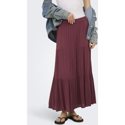 Only bordeaux dames rok   Regular fit   Structuur patroon   Elastische boord   Duurzaam   Regular waist Bordeaux XL