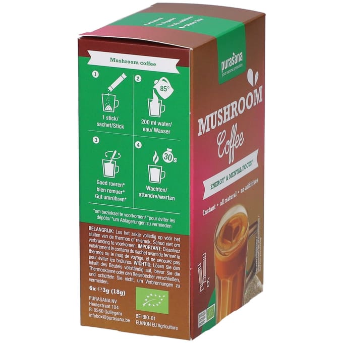 Purasana Coffee Mushroom BIO - 6 x 3 gr