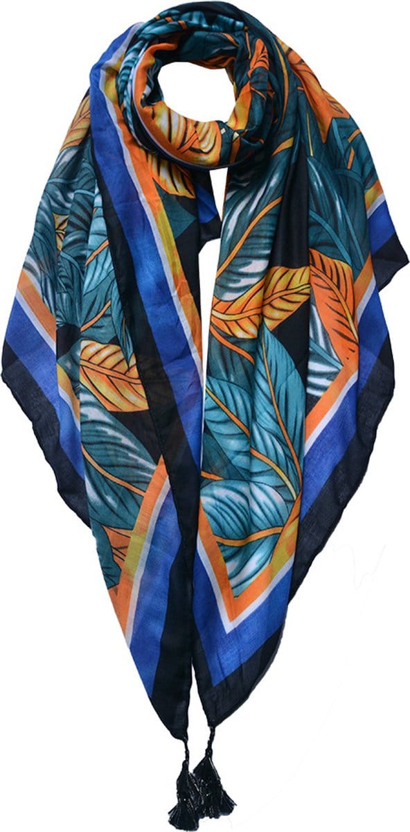 Juleeze Sjaal Dames Print 90x180 cm Oranje Synthetisch