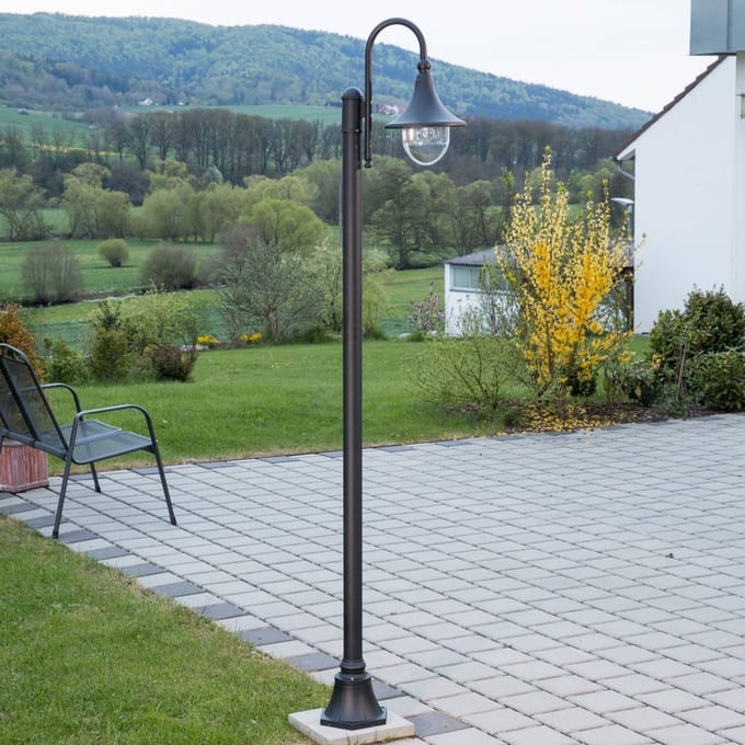 Lindby buitenlamp Daphne, 220 cm, zwart, E27, IP44