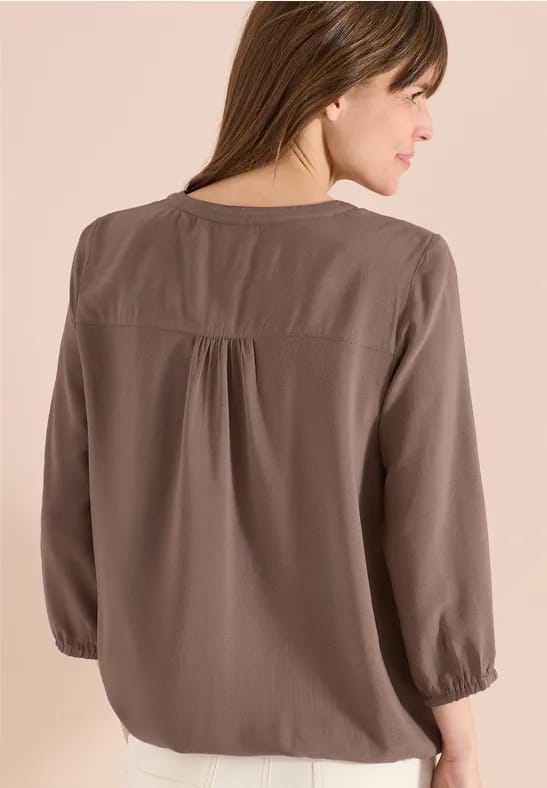 3/4-mouwen blouse met gespleten hals