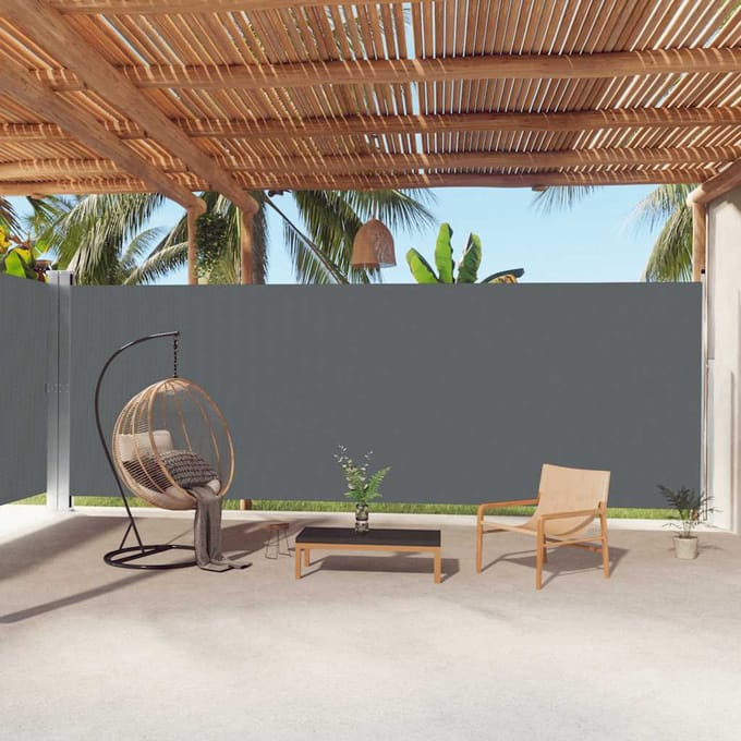 vidaXL - Windscherm - uittrekbaar - 220x1000 - cm - antracietkleurig