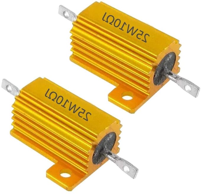 Weerstand Component - Belastingsweerstand Aluminium - Elektronica Projecten - 25W Vermogen - 10 Ohm - Goud