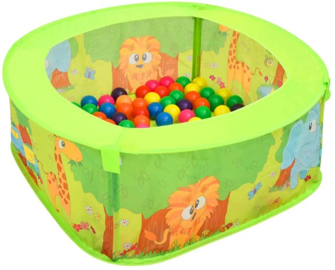 Ballenbak voor kinderen met 50 ballen 75x75x32 cm