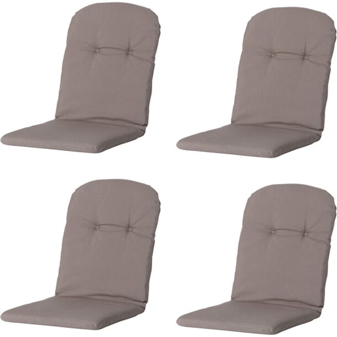 Madison - Kuipstoelkussen Hoge Rug Panama jute - Ca. 96x45 cm - Set van 4