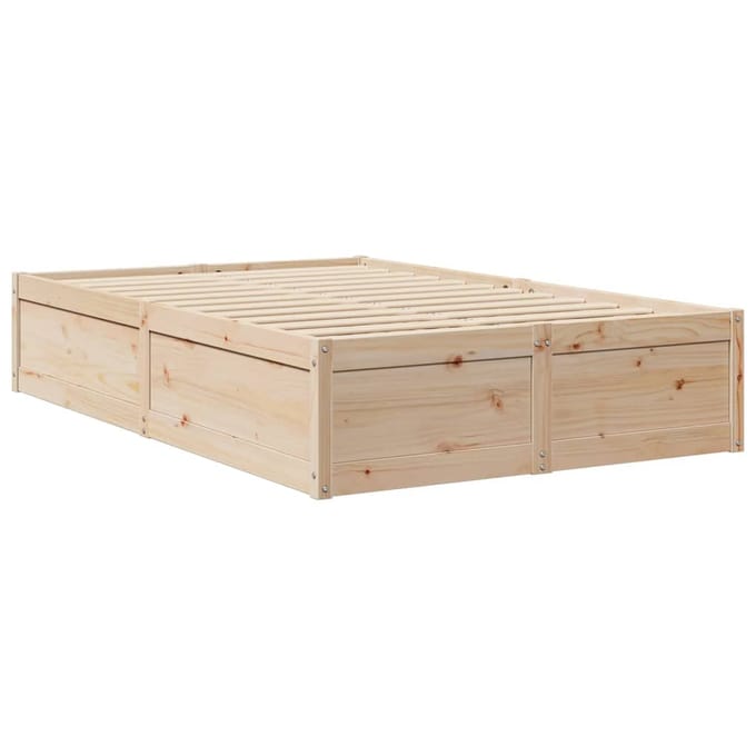 vidaXL - Bedframe - zonder - matras - massief - grenenhout - 135x190 - cm