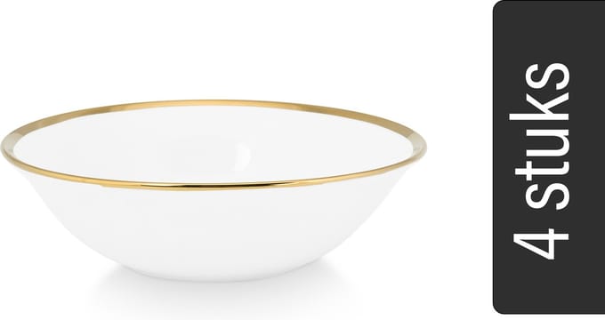 vtwonen - Basic - Set van 4 - Ontbijt-/Tapaskommen - Wit - Porselein - 15cm