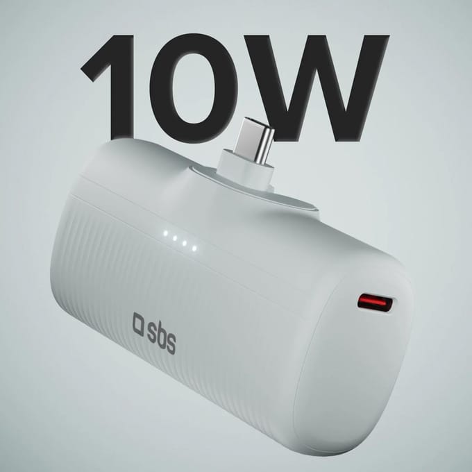 Batterie externe EcoPower 5000 mAh 10W avec port USB-C intégré - gris