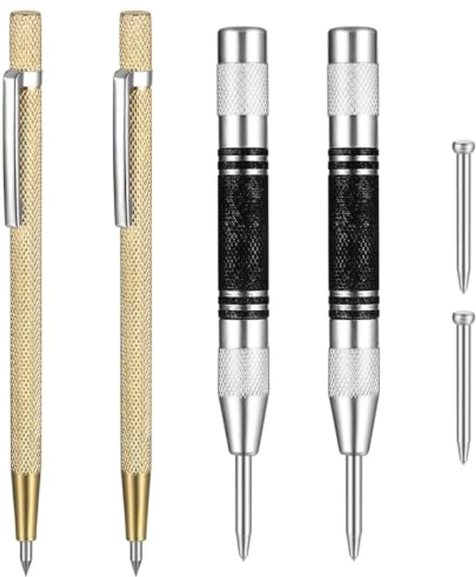 Automatische Perforator en Schrijfstift voor Hardmetaal - 2 Stuks