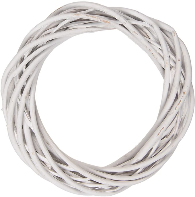 Clayre & Eef Krans Ø 20x4 cm Wit Rotan