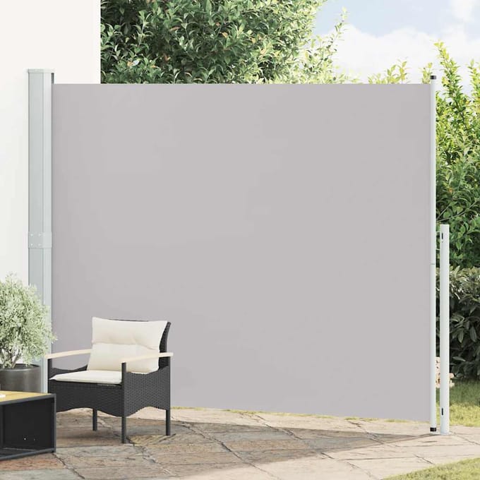 vidaXL - Tuinscherm - uittrekbaar - 220x314 - cm - grijs