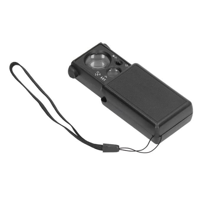 Uitschuifbare juweliersloep 30x 60x optische glazen lens vergrootglas met LED-verlichting