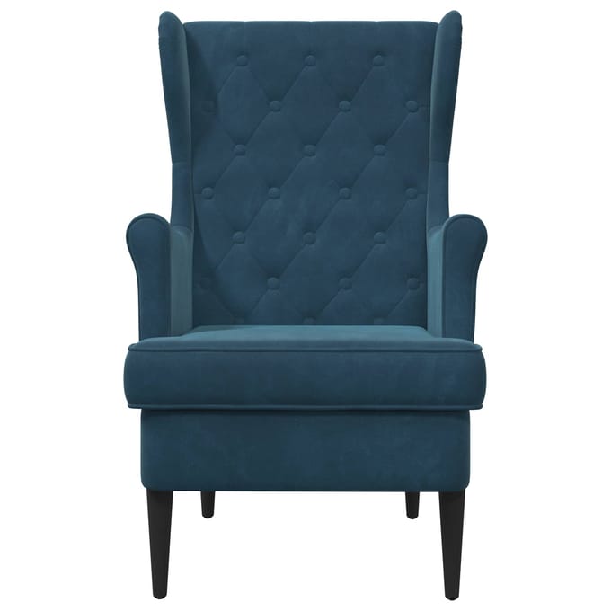 vidaXL - Fauteuil - Blauw - Fluweel