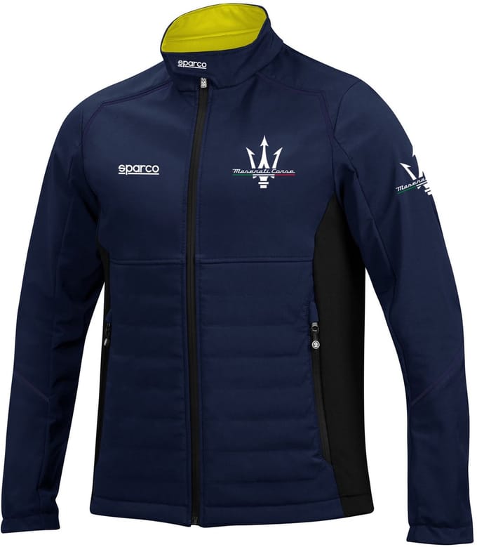 Sparco Maserati Softshell Jas - Zwart — Marineblauw — XXL