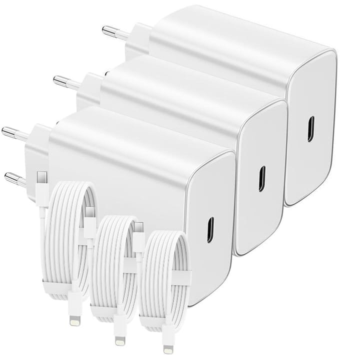 USB C Snellader 45W + Kabel 2M - 3 Pack - Oplader - Fast Charger USB-C-Adapter - Wit