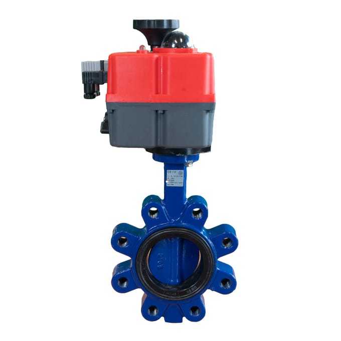 Elektrische Vlinderklep DN80 24-240V AC/DC Modulerende Lug GGG40 EPDM J+J