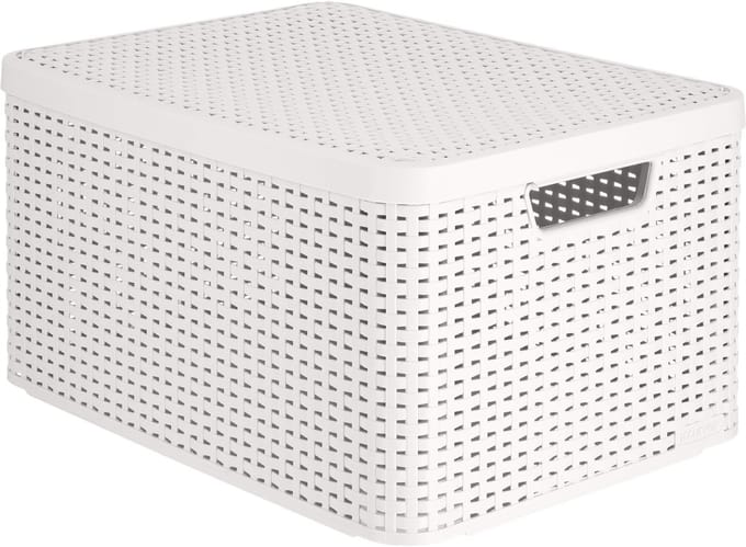 Style Box Rattan L Curver - Opbergmand - 30L lichtgrijs
