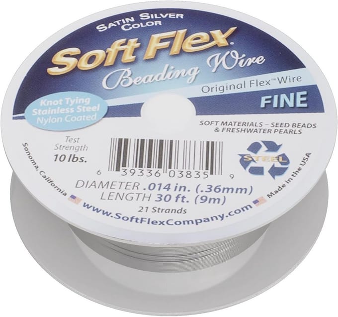 Flexibele Kralendraad 21-Strands 0.35mm Nylon Gecoat - Satijn Zilver
