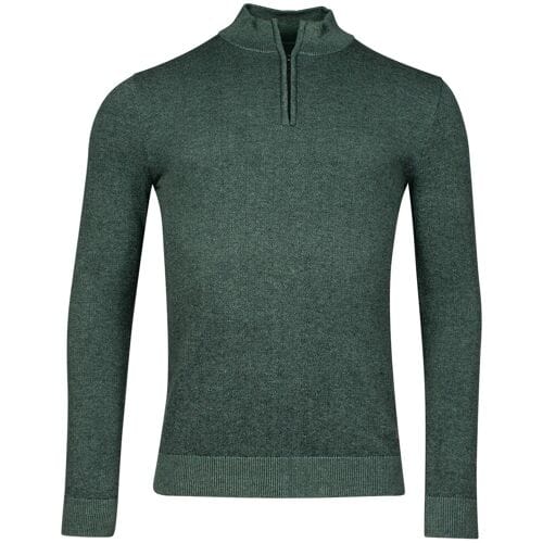 Baileys Trui Half Zip Allover Plated 2-Tone Jacquard Misty Green / male