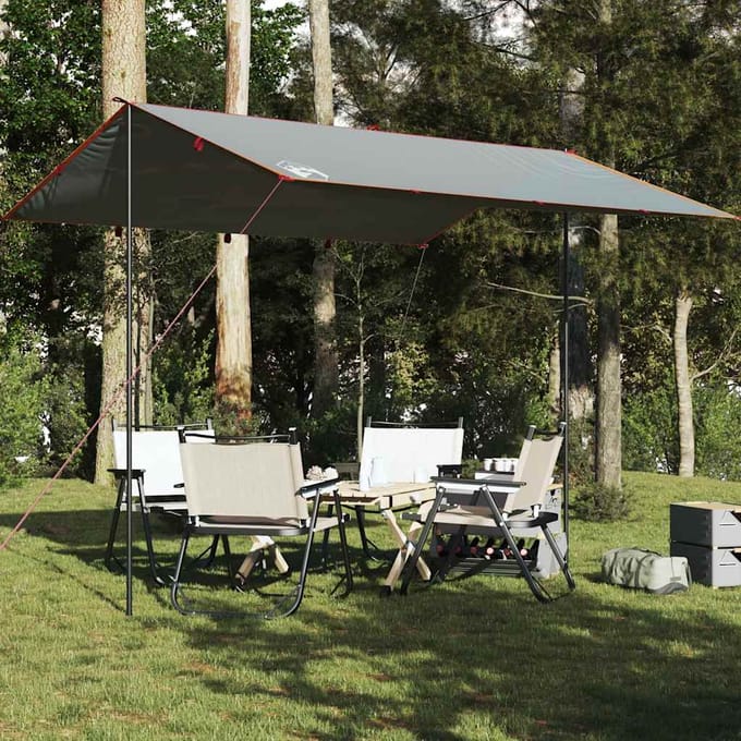 vidaXL - Kampeerluifel - waterdicht - 360x294 - cm - grijs - en - oranje