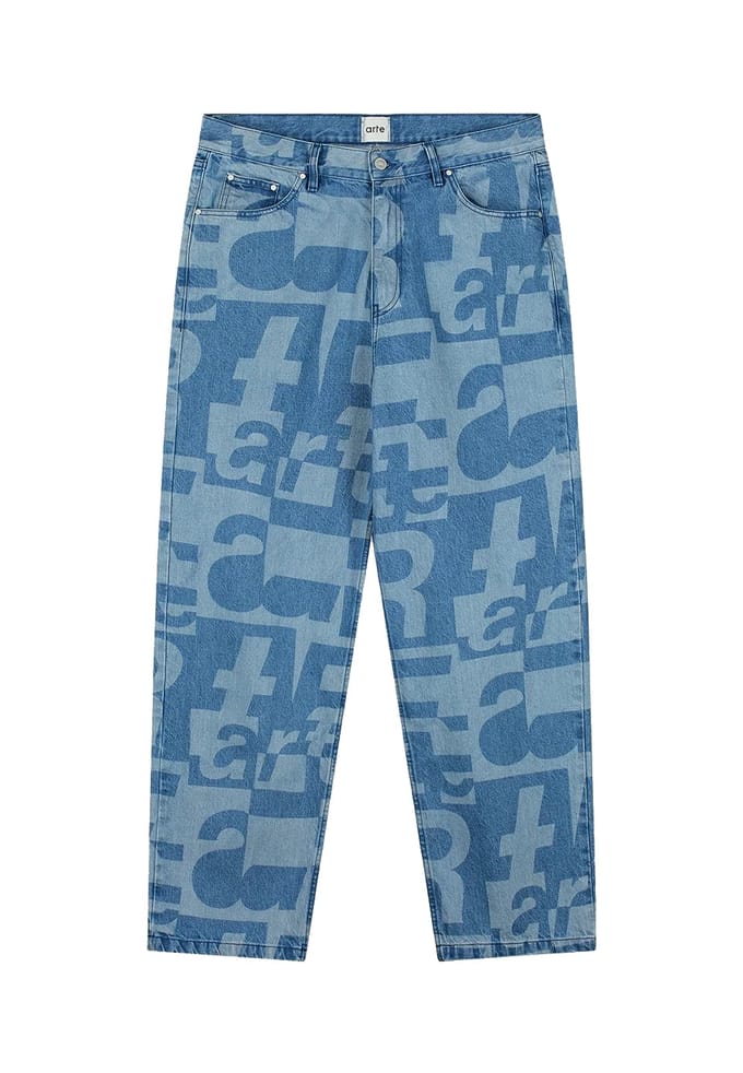 Jeans Man Denim Allover Pants Raw Denim