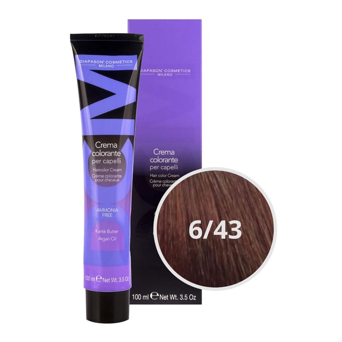 DCM Hair Color Cream Ammonia Free 6/43 Mahogany 100ml