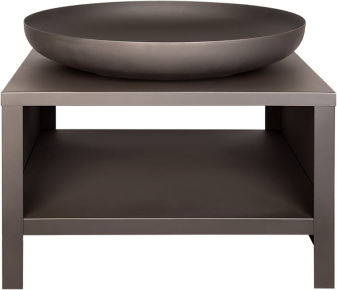 Esschert Vuurschaal met Houtopslag 80 cm Zwart