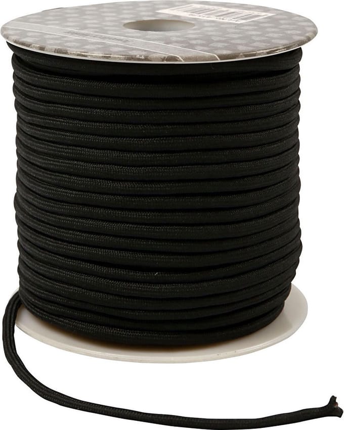Creotime Macramé koord, dikte 4 mm, zwart, 40 m