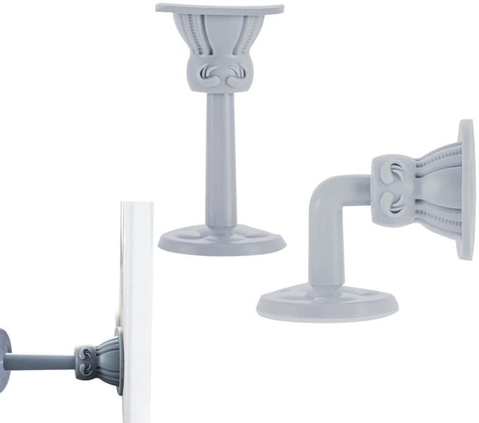 2 stuks - Deurstopper, Rubberen stille deurstopper, Elastische deurgespbeugel, Zelfklevende deurstopper 7,8/10 cm (grijs)