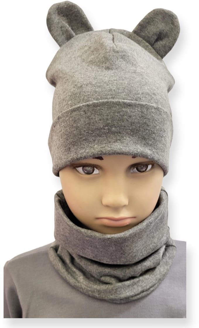 Dartomik - Kinderkleding - Czapka en Komin - Grafiet Melange