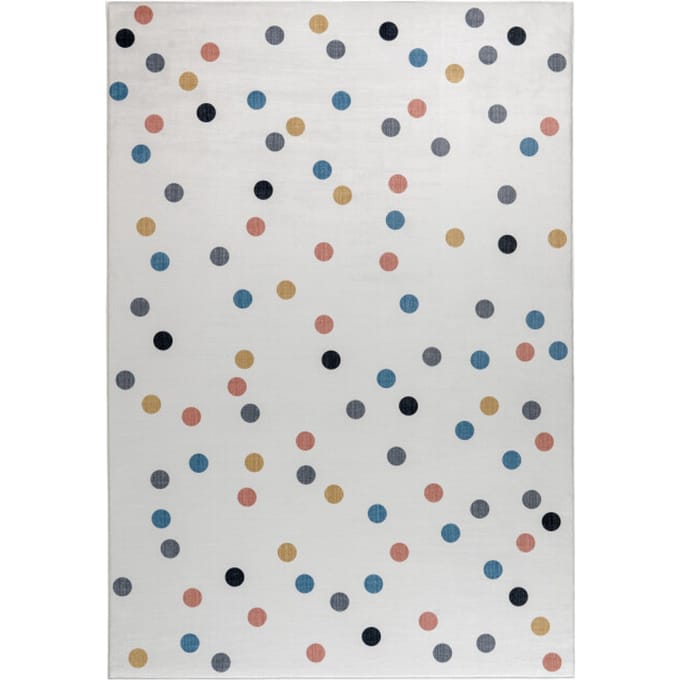 Muratap Kindervloerkleed stippen multi wasbaar antislip- 120x170 cm