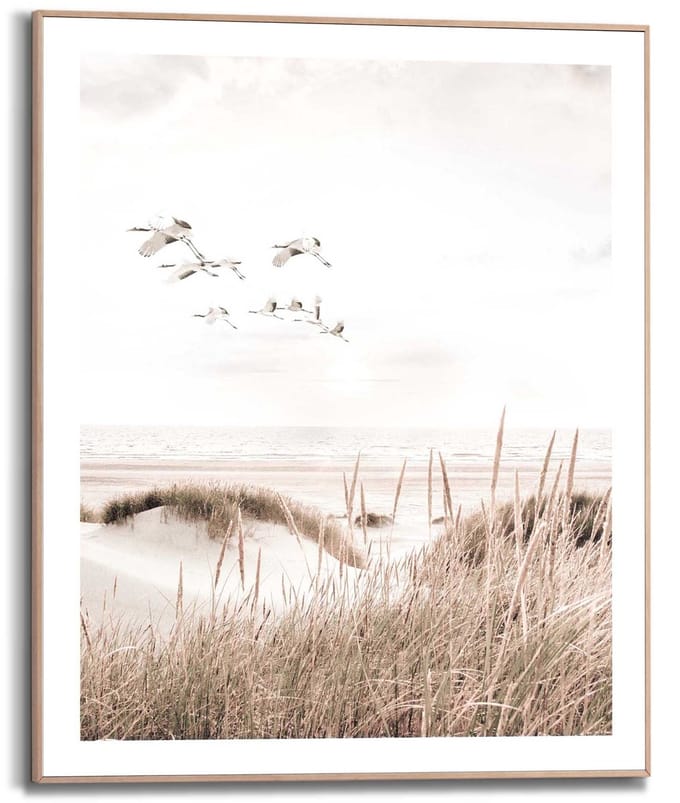 Schilderij Kraanvogels - 50 x 40 - Hout - REINDERS