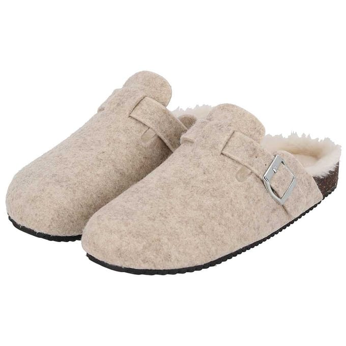 Dames instap huispantoffels - Vilt - Beige / 39/40