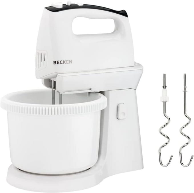 Kneedmachine met kom - Mixer keukenmachine - Bakken en mengen - Zelfroterende kom - 3.2 liter - Wit