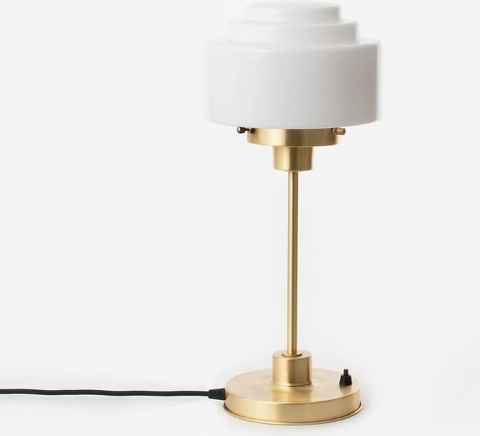 Slanke Tafellamp Getrapt Ø 20 20's Messing - Art Deco Trade